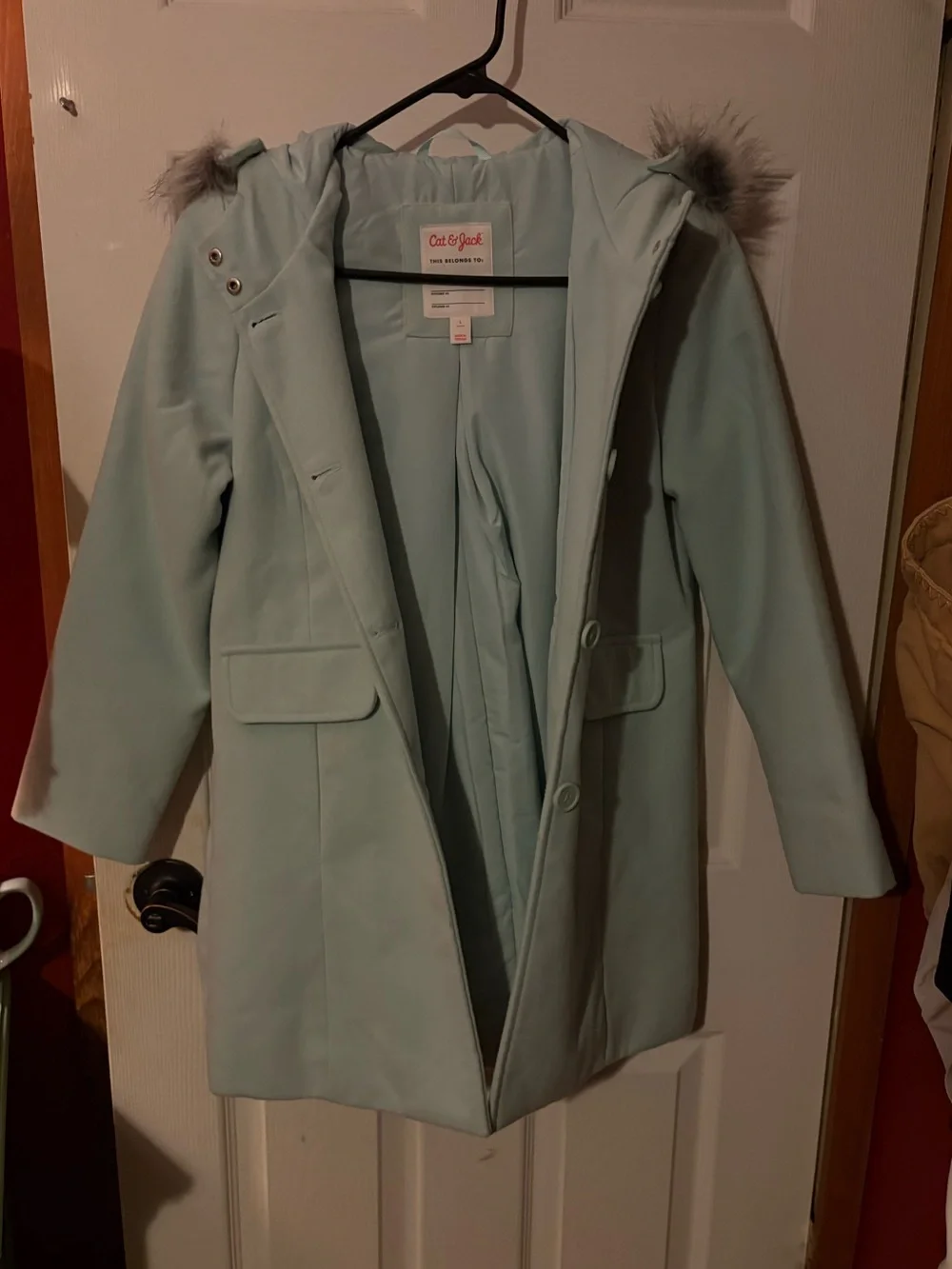 Cat & Jack faux wool hooded pea coat